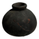 Minuscule black round pot in Indonesian terracotta H7 D7
