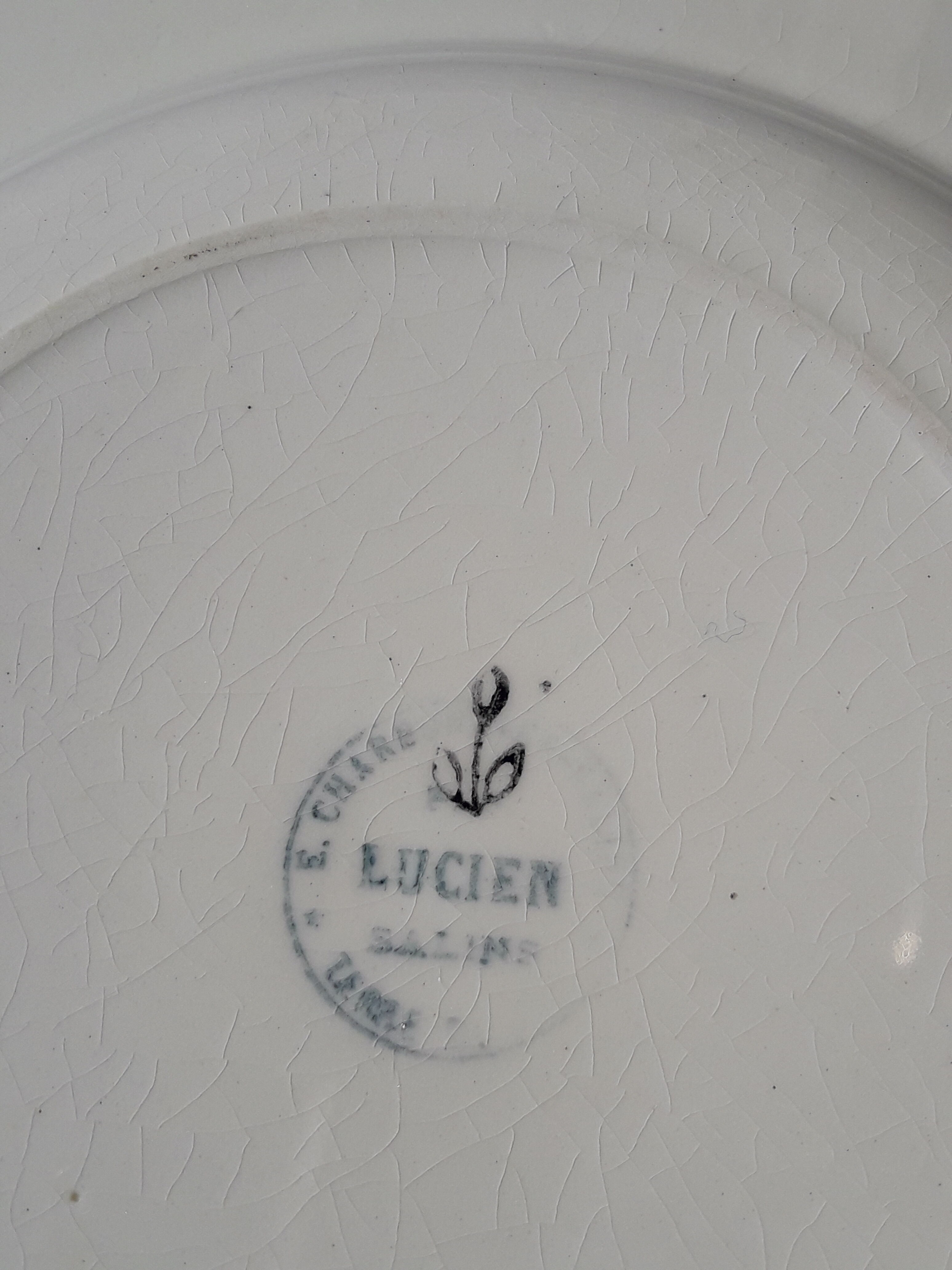 2 hollow plates made of earthenware from Lucien model Salins diam 24.5 cm