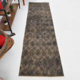 Narrow brown vintage runner 247x70cm
