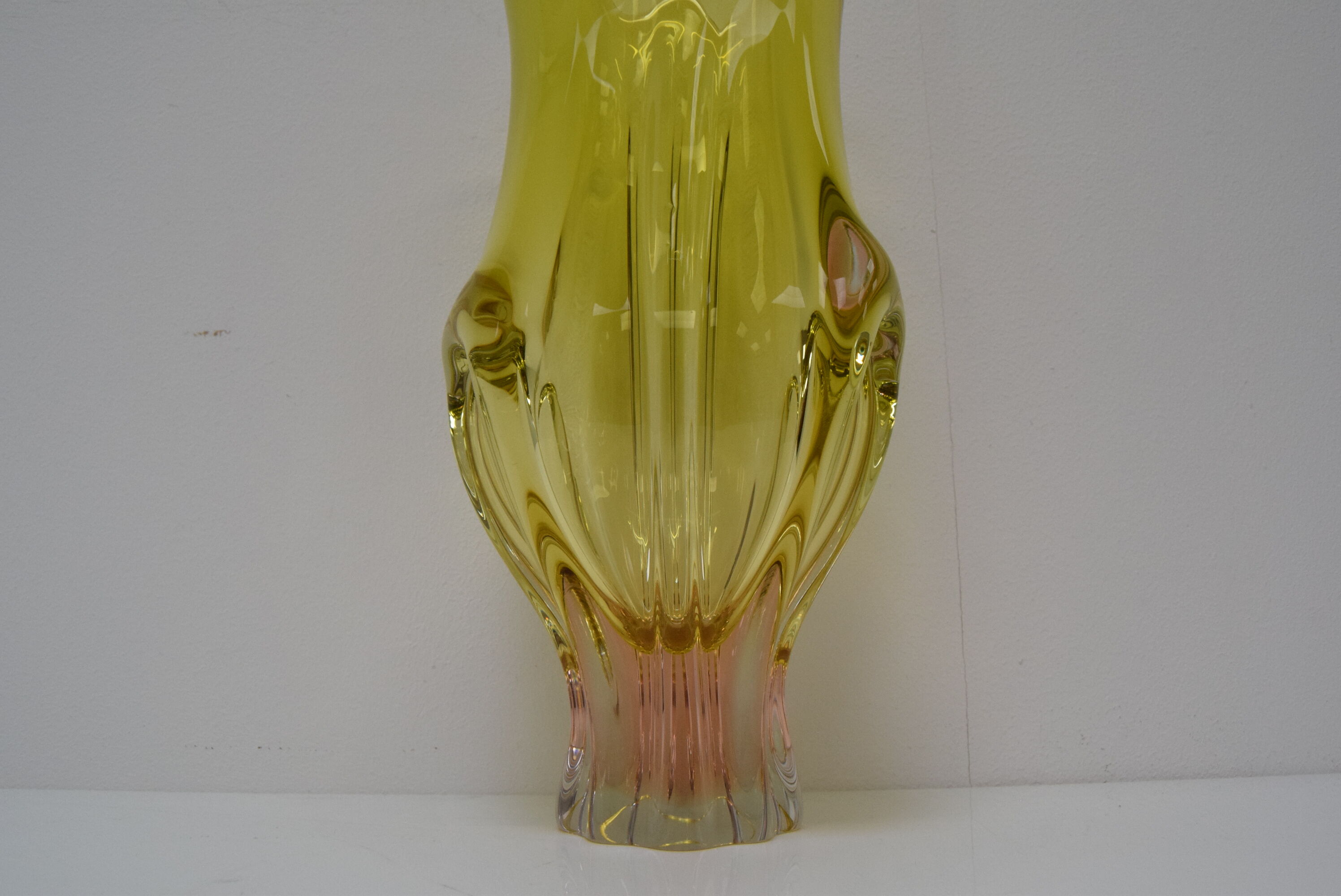 Vintage metallurgical glass vase designed by Josef Hospodka for Chribska, 1960s