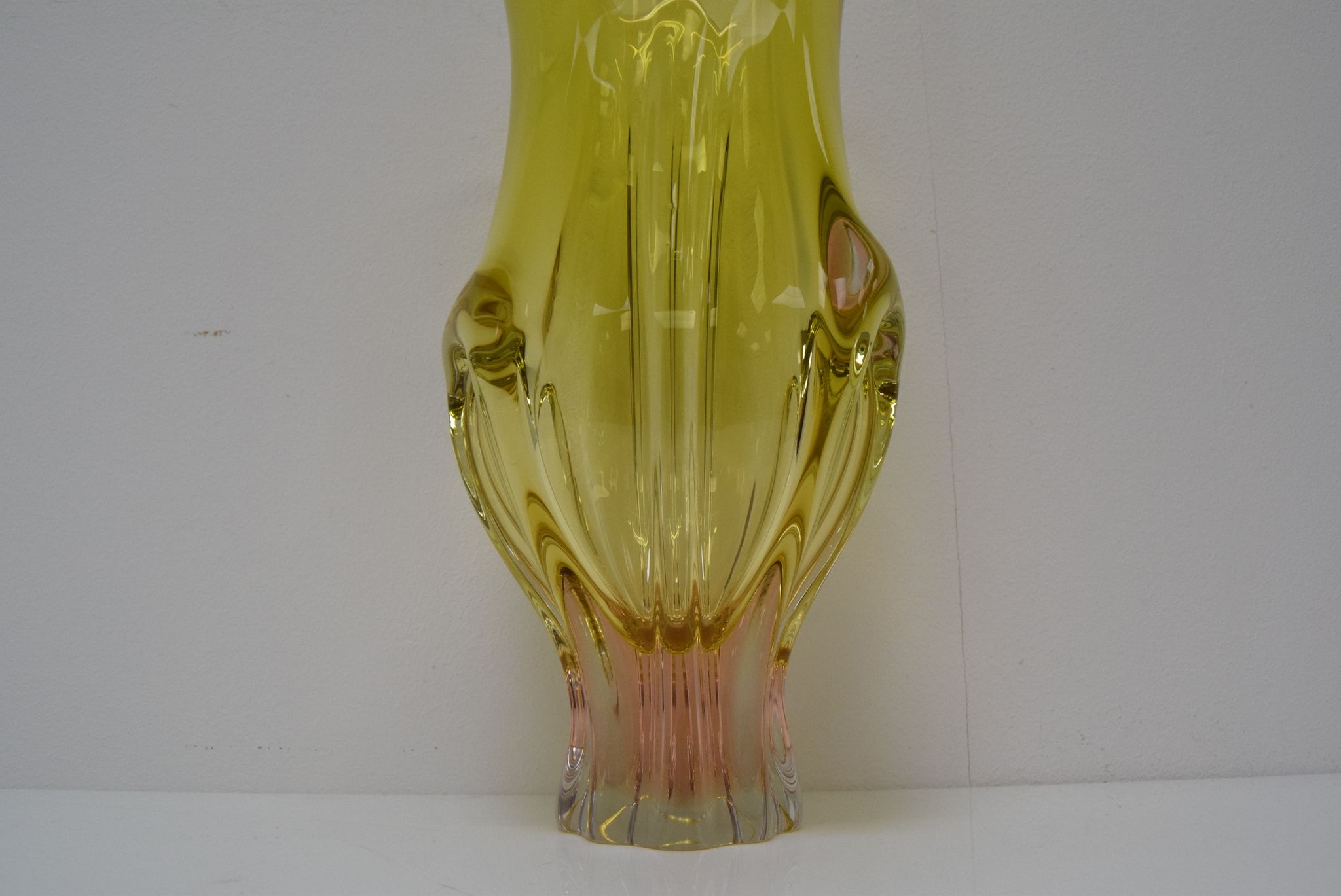 Vintage metallurgical glass vase designed by Josef Hospodka for Chribska, 1960s