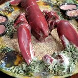 Large trompe l'oeil pottery seafood plate