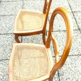 Pair of caned walnut chairs, Louis Philippe style