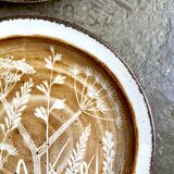 2 flat plates Midwinter in glazed stoneware, service "Shady lane"