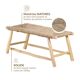 Moroccan handcrafted bench in wood and cord 100x40x40cm