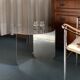 "120" coffee table in stainless steel, minimal design by folding metal