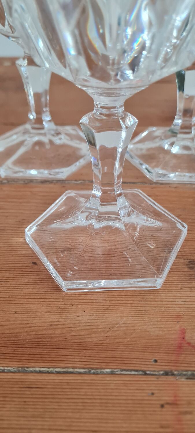 Set de 7 verres en cristal ciselé