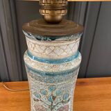 Ceramic lamp unique piece Danuta Le Henaff Larmor mid 20th floral