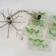 Mid-Century Italian Chandelier with Hanging Glass Plates Green Decor