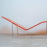 'Wave' chaise longue in orange plexiglass by Jean-Marie Massaud