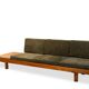 Pierre Chapo. "L09" three-seater bench in blonde elm. 1990s.