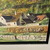 Oil on Canvas Painting of a Burgundian Village signed Blayo