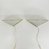 Set of Vintage Glass Wall Lamps with Gold Holder, 1970s