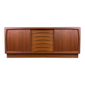 1960s 1970s Teak Sideboard Credenza by Dyrlund Made in Denmark