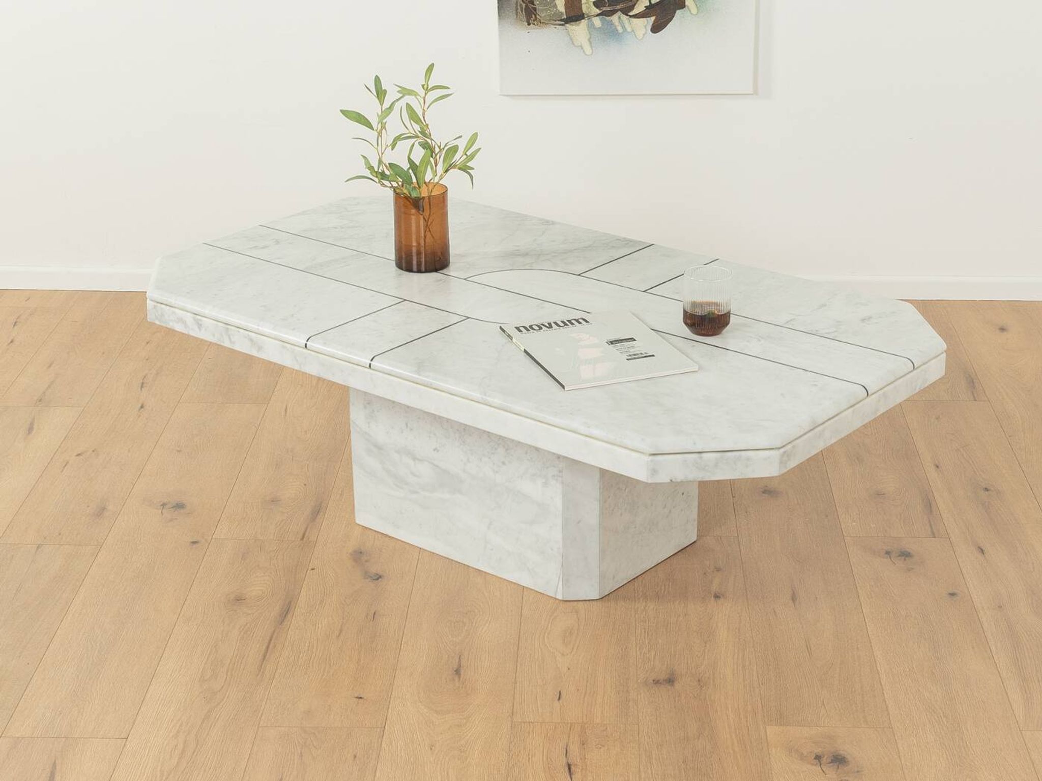 Table basse en marbre des années 1980
