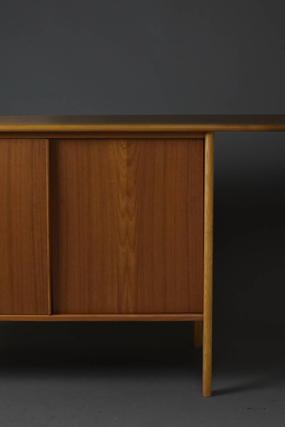 Scandinavian teak & oak desk-sideboard 1950s/60s