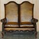 Victorian restored George II style high-back leather canapé