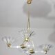 Extraordinary Art Deco Murano Glass and Bronze Chandelier by Barovier&Toso, 1950