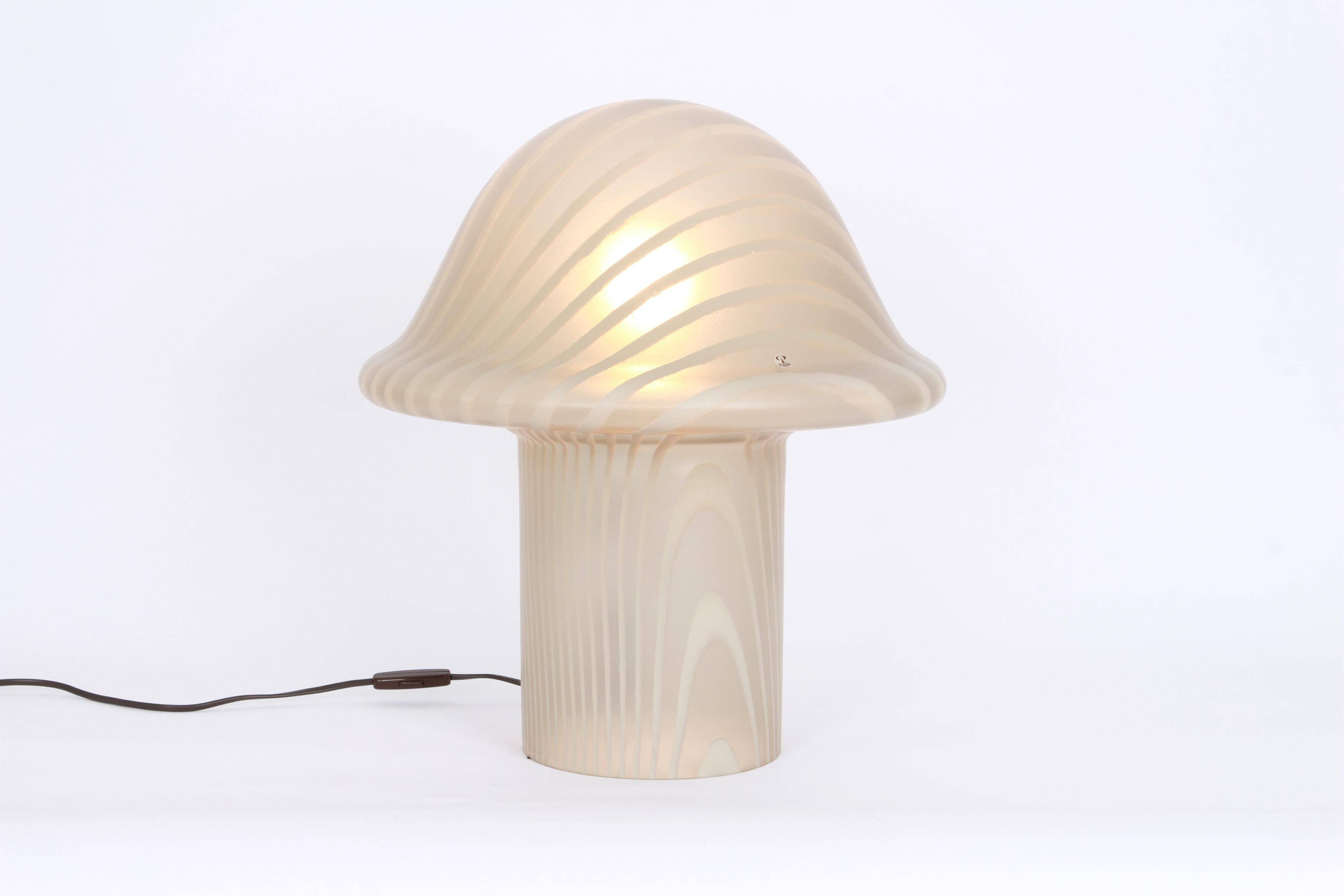 Mushroom Glass Table Lamp by Peill & Putzler, Germany, 1970s