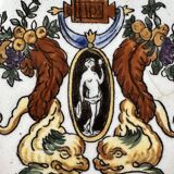 Old candy box with Renaissance decor from Gien earthenware