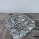 Clear cut glass ashtray 1970