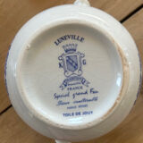 Sugar bowl in faience Toile de Jouy from Lunéville