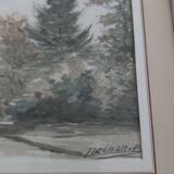 Watercolor framed and under glass signed B.Lavenan Breton Painter Made In France