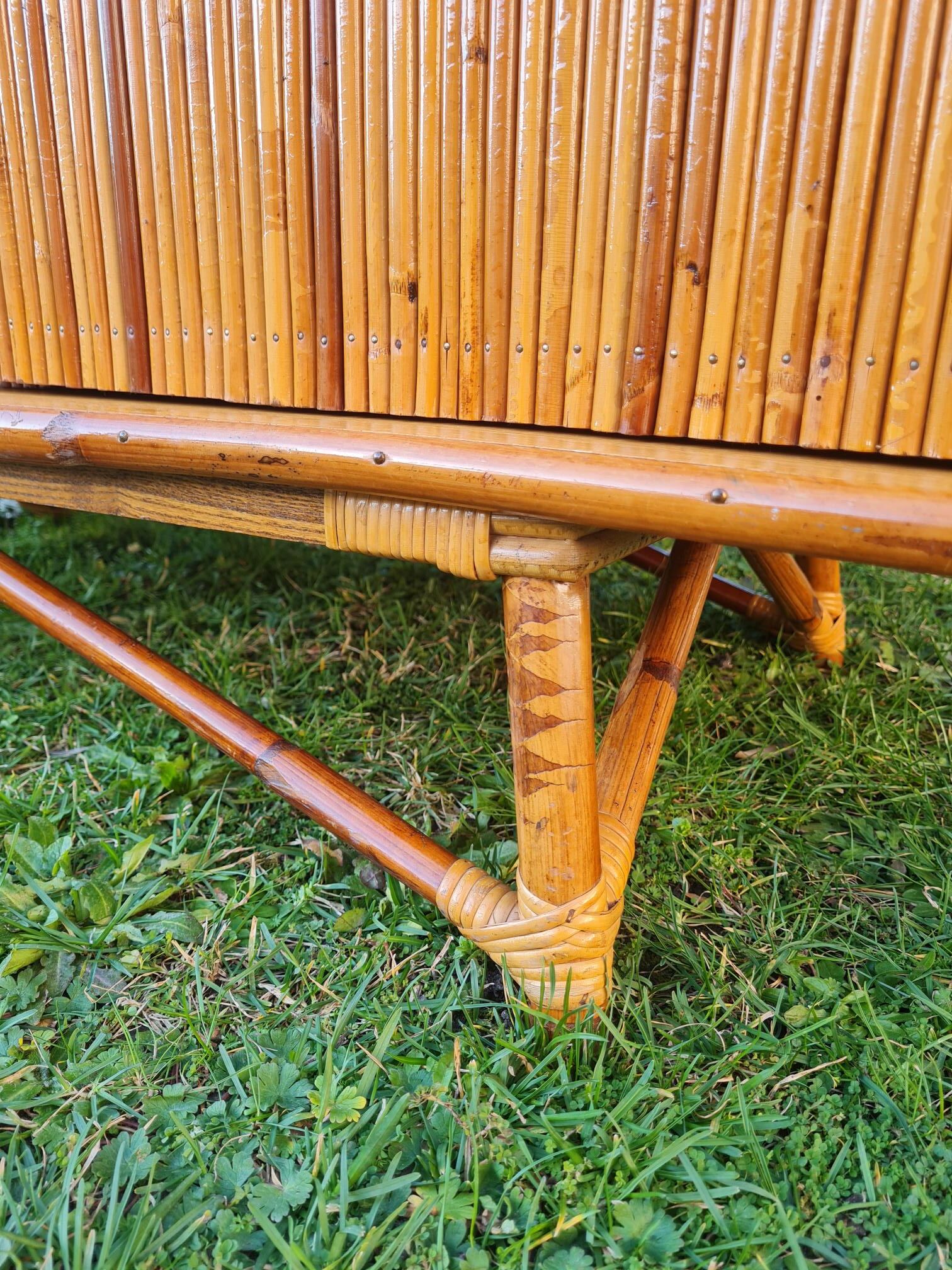 Rattan marquetry cabinet