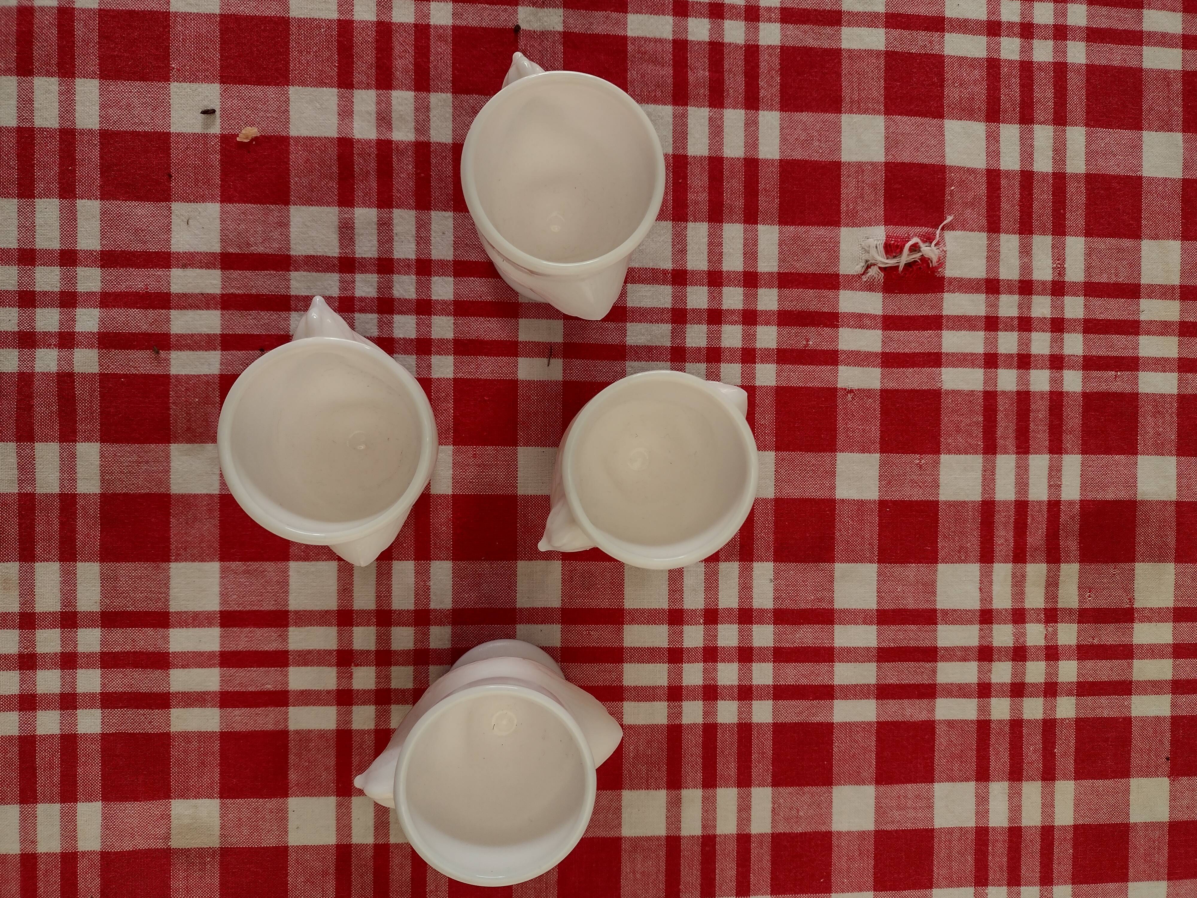 4 coquetiers opaline hen