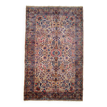Tapis persan Kerman antique fait main 128 cm x 210 cm années 1920