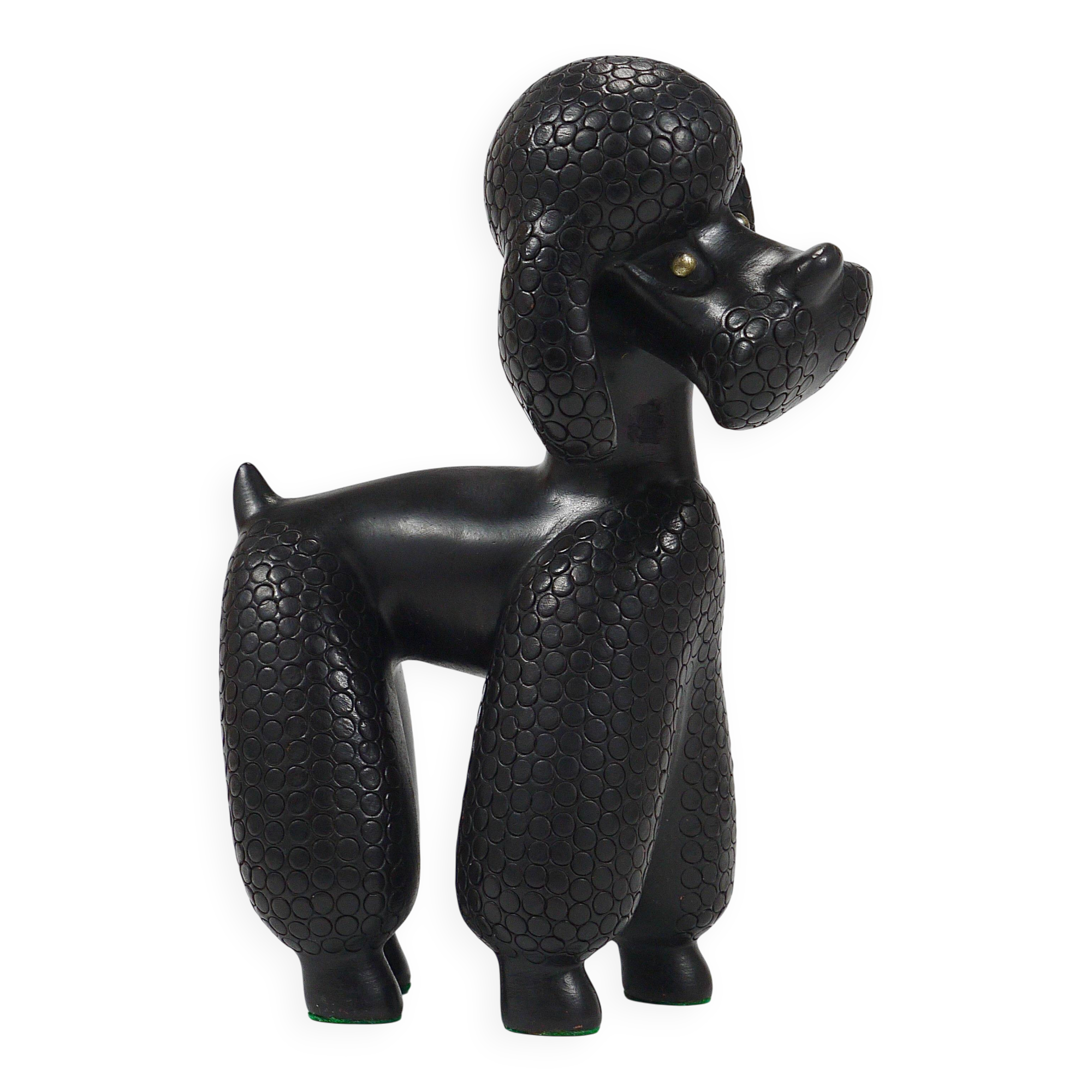 Charming figurine sculpture of a poodle dog by Leopold Anzengruber, Austria, 1950s.