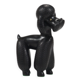 Charming figurine sculpture of a poodle dog by Leopold Anzengruber, Austria, 1950s.