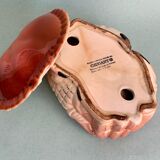 Terrine crab vintage earthenware signed Michel Caugant