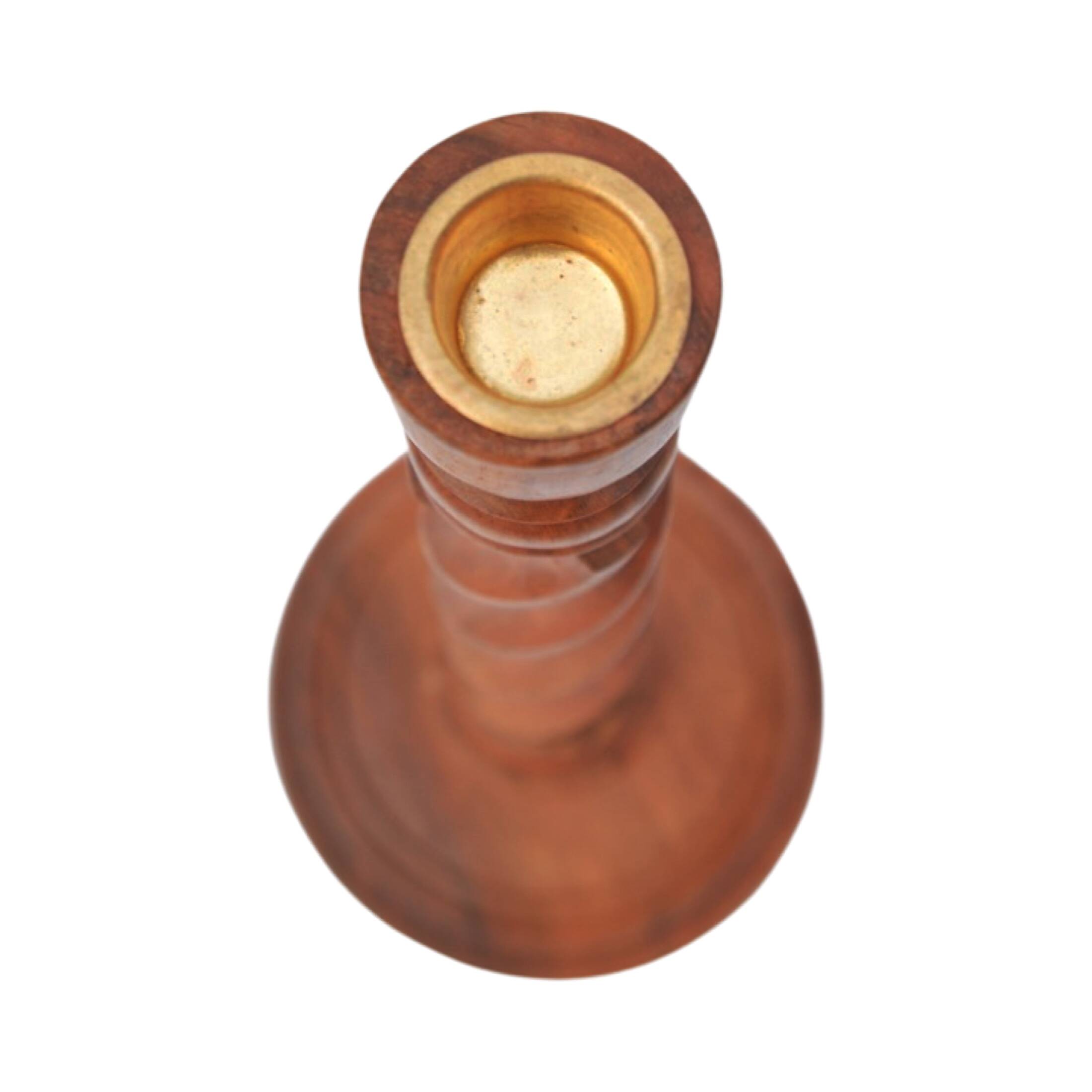 Rosewood long modernist candlestick, Denmark, 1970s.