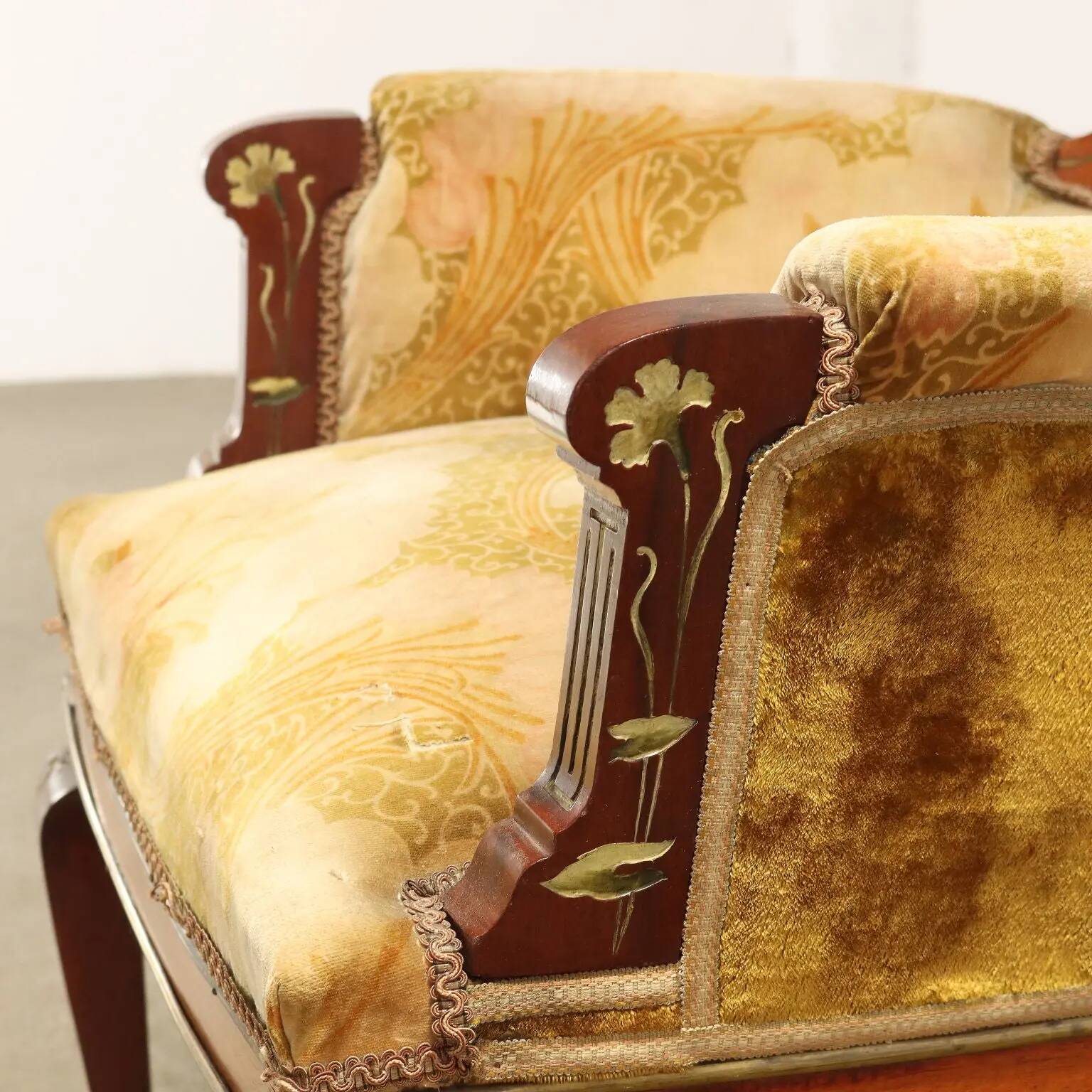 Group of Art Nouveau chairs and armchairs Italy 19th Century