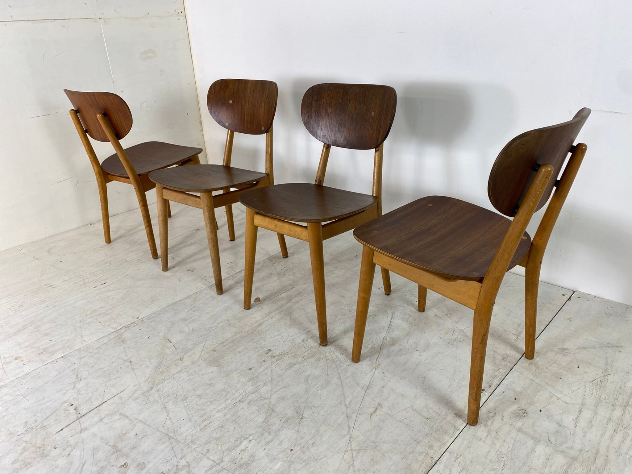 Set of 4 Scandinavian teak lounge chairs by Cees Braakman for Pastoe 1950s