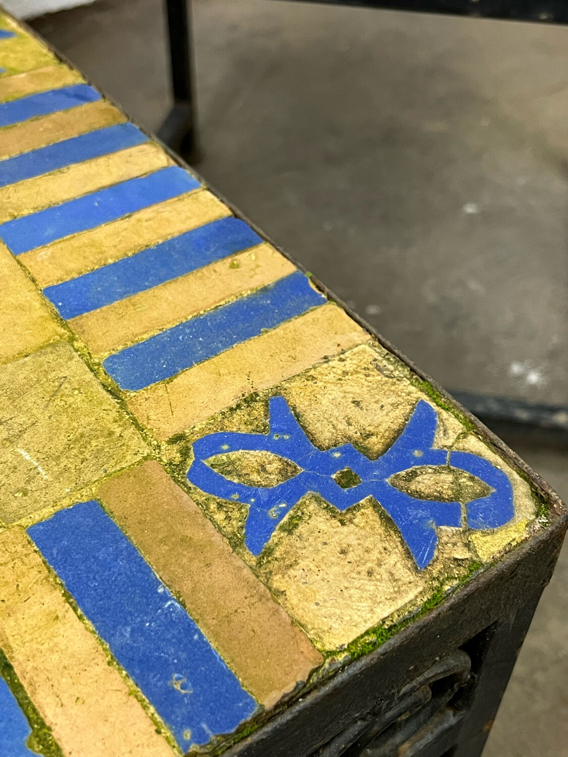 Nesting tables ceramic wrought iron