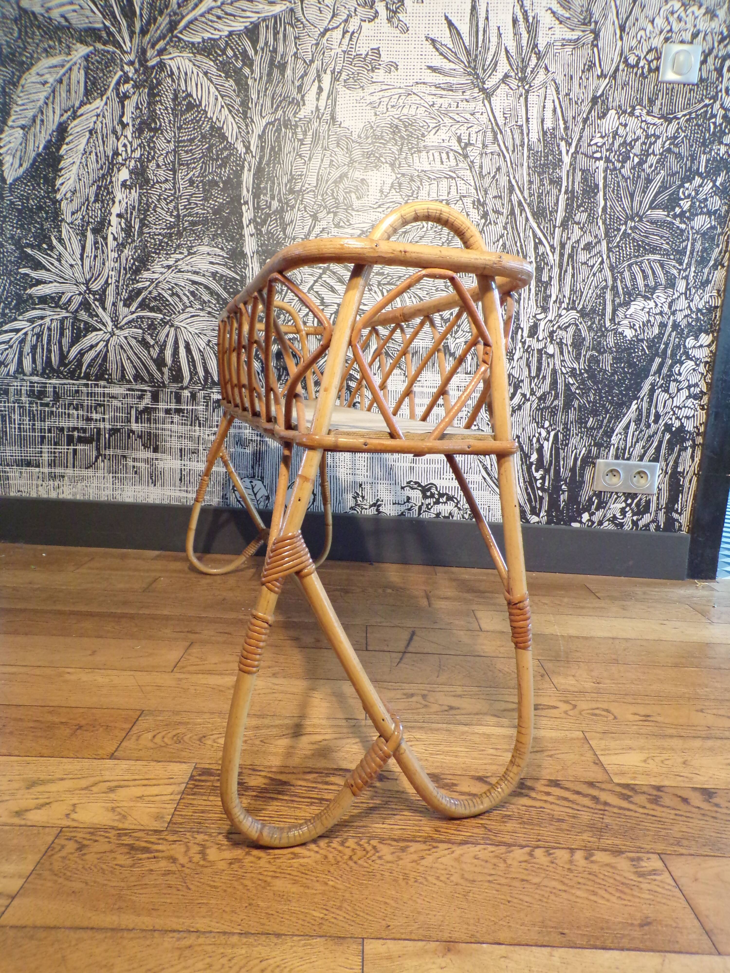 Vintage rattan planter