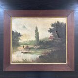 Paire de tableaux anciens classiques