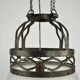 Ceiling lamp, hand-forged hammered iron with glass shade, early 20th century, Sweden