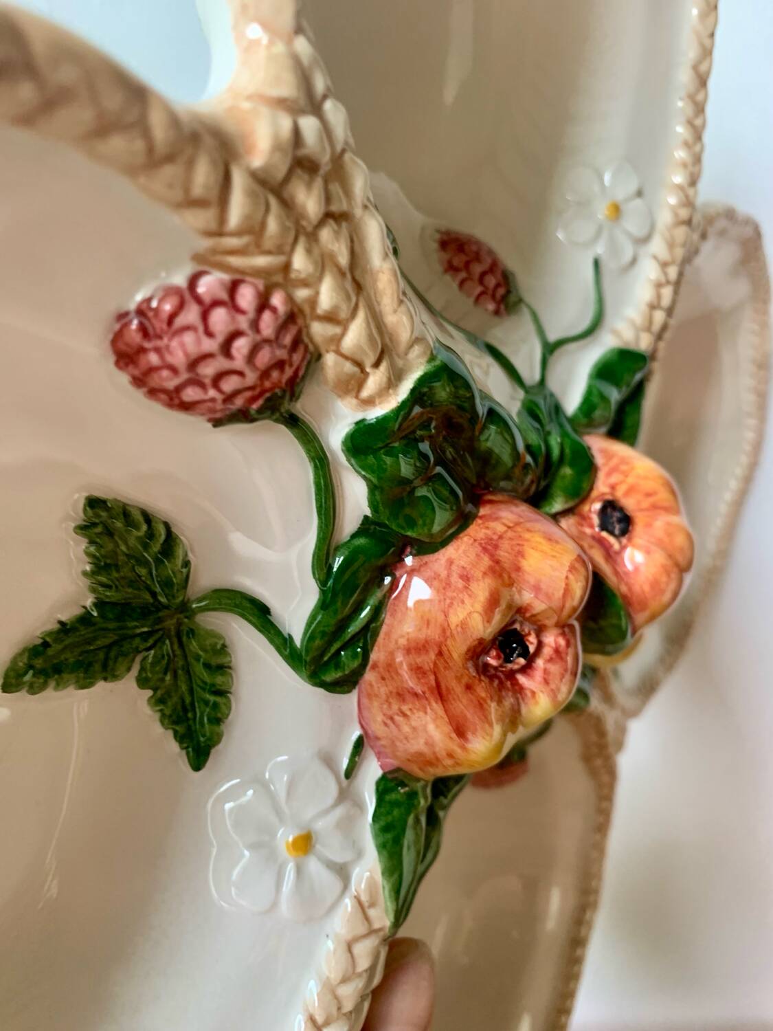 Large vintage barbotine aperitif serving dish