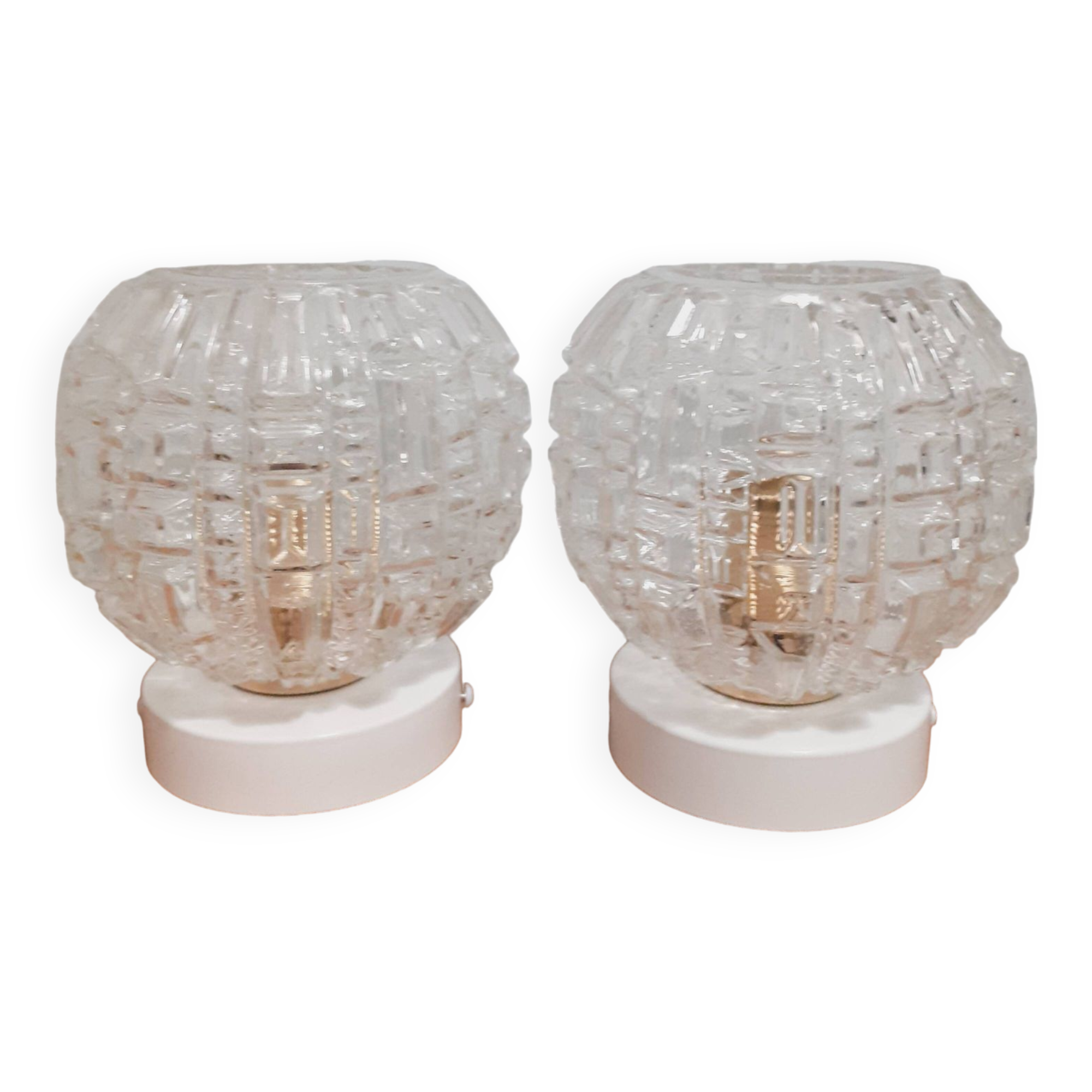 Pair of vintage globe wall lights