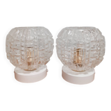 Paire d'appliques globe vintage