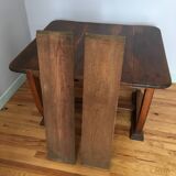 Art Deco extendable desk table with U-shaped base