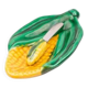 Vintage butter dish with corn cob design and its knife - Vallauris