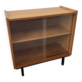 Vintage oak display cabinet from the 1960s.