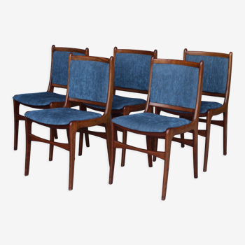 Vintage Teak Dining Chairs, 1970s, Set of 5