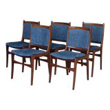 Vintage Teak Dining Chairs, 1970s, Set of 5