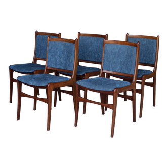 Vintage Teak Dining Chairs, 1970s, Set of 5