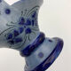 Vintage basket in traditional Alsace stoneware, cobalt blue flower patterns - 1970s.